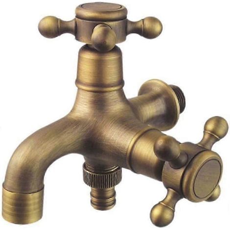 Robinet de jardin à double bonde style antique, robinet à levier de jardin pour le lavage (1/4)