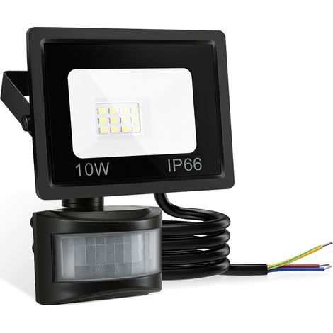 Randaco LED Fluter mit Bewegungssensor 4X 10W Außenbeleuchtung Scheinwerfer Strahler Kaltweiß