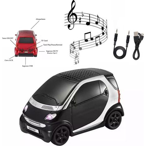 TRADE SHOP - Cassa Speaker Bluetooth Forma Auto Smart Stereo Tf Usb Aux Portatile Led Q-yx233 - (1/5)