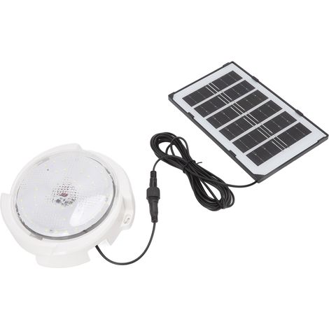 Plafonnier solaire LED 65W avec 60 LED, panneaux solaires, contrôle de la lumière et télécommande, idéal pour balcon. (1/5)