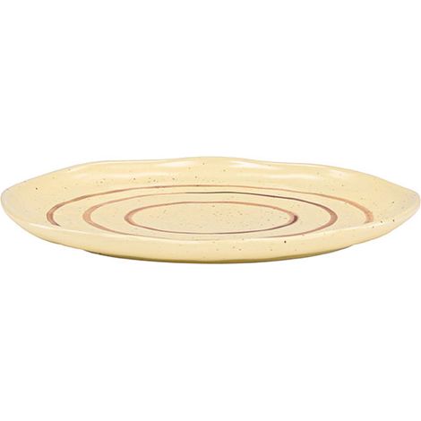 Kutie plat en porcelaine beige. (1/5)