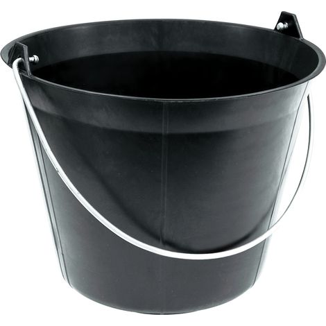 Taliaplast – Seau de maçon en polyéthylène noir 11 litres – Résistance 60 kg – Graduation moulée – Fond nervuré pour prise facile