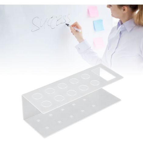 Transparenter, wandmontierter Markerhalter aus Acryl für 10 Stifte und 1 Radierer, Organizer für Whiteboard und Schreibtisch. (1/5)