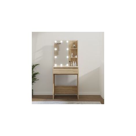 Coiffeuse avec LED Chêne sonoma 60x40x140 (1/5)