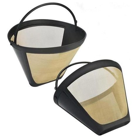Filtro permanente per caffè color oro, 2 pezzi, da 6 a 8 tazze (1/4)