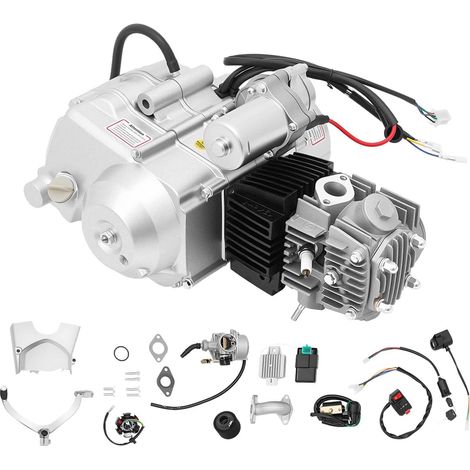 HAUTOUR Moteur 4 temps 125 cc semi-automatique refroidi par air - Démarrage électrique 3+1 inversé - Pour ATV, QUAD GO KART, motocross (1/5)