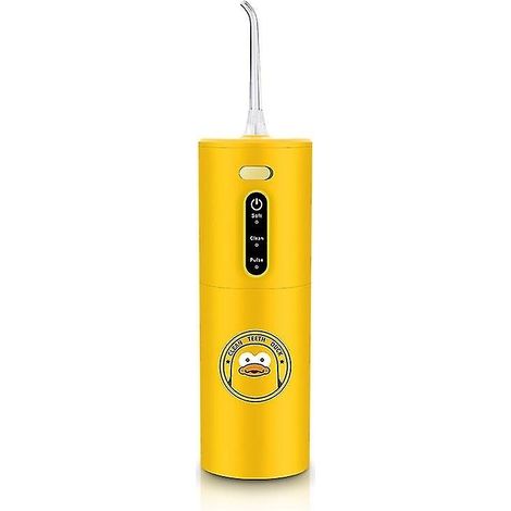 Hydropulseur dentaire portable - Canard jaune, étanche IPX7, 1 embout, 3 jets différents (1/4)