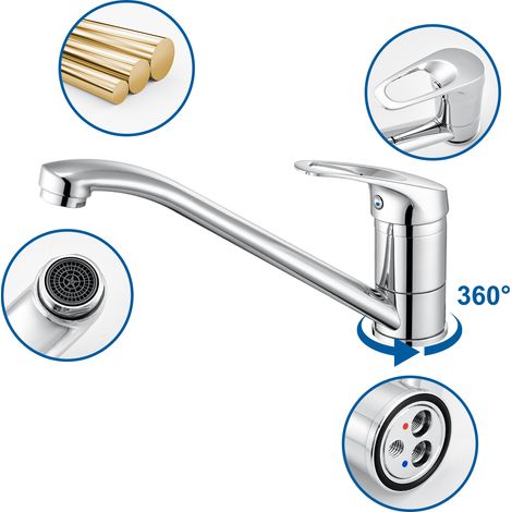 CECIPA MAX Küchenarmatur 360° Schwenkbar Hochdruck Wasserhahn Küche, Mischbatterie, Einhand Spültischbatterie (1/5)