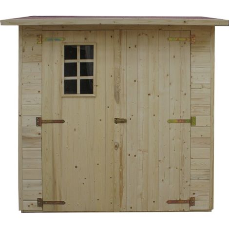 Casetta addossata mis. 222 x 117 cm - 2 Porte | Con Pavimento|impermeabilizzante Ardesia Rossa