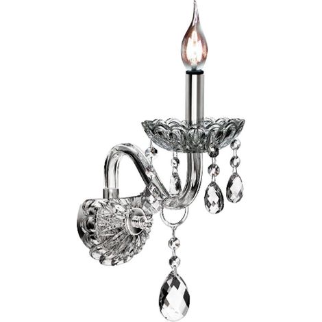 APPLIQUE da PARETE 300755 CRISTALLO CANDELA 1-PUNTI LUCE E14 29X22CM