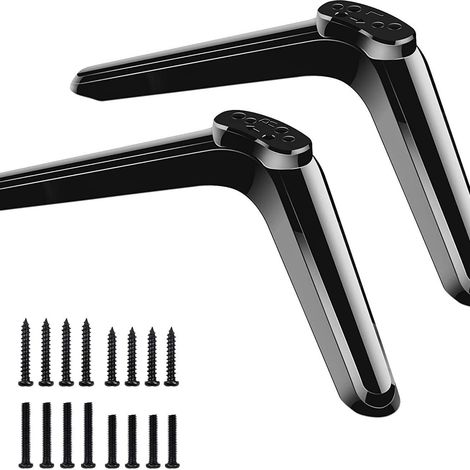 Universel Support TV pour TCL Roku 32-55 Pouces Noir avec vis Pieds de Table Compatible avec la Plupart des téléviseurs intelligents, Montage de Remplacement Facile