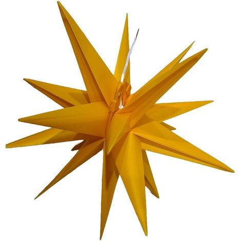 LED Kunststoffstern gelb 25cm Batterie 6/18h Timer IP44 außen 35499 (1/5)
