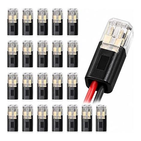 Connecteur Électrique Étanche- Connecteurs de Voiture à 2 Broches, Connecteur Rapide 2 Fils pour Câble 18-22 AWG, Connecteur de Câble Enfichable pour Voitures, LED, Motos, Navires (1/3)