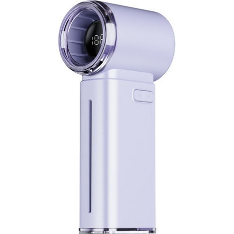 Ventilateur Portable avec Brumisateur Turbo 13m/s, 199 vitesses, Brume Fraîche Nanométrique 16°C, Réservoir Antibactérien, 15h, Écran Digital, USB-C – Blanc/Gris (1/5)