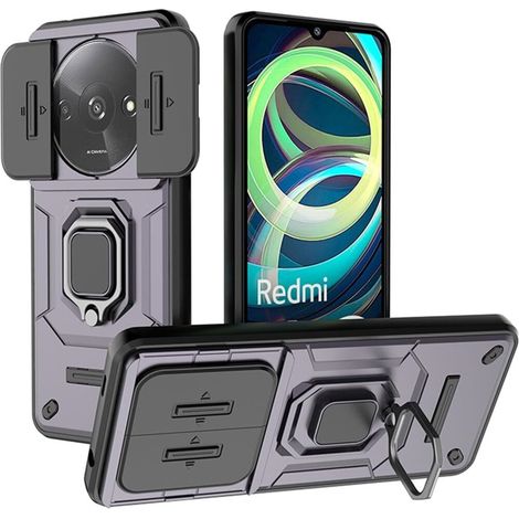 Funda para Xiaomi Redmi A3, con soporte para la cámara, color morado. (1/5)
