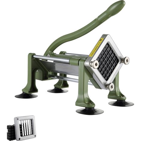 VEVOR Coupe-frites,trancheuse de pommes de terre avec lame en acier inoxydable de 1/2 pouce,coupe-pommes de terre manuel avec ventouses,ideal pour les pommes de terre,les frites,les concombres,les leg
