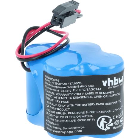 vhbw Battery Replacement for CL 25A, BR-2/3AGCT4A for RAID Controller (2900 mAh, 6 V, Li-Ion)