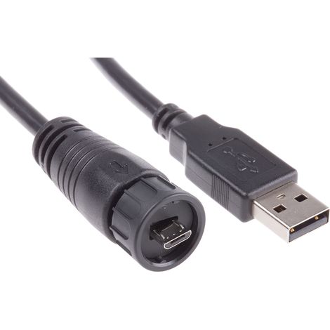 Câble USB RS PRO, USB A mâle vers Micro USB B mâle, Noir, 2m ( Prix pour 1 )