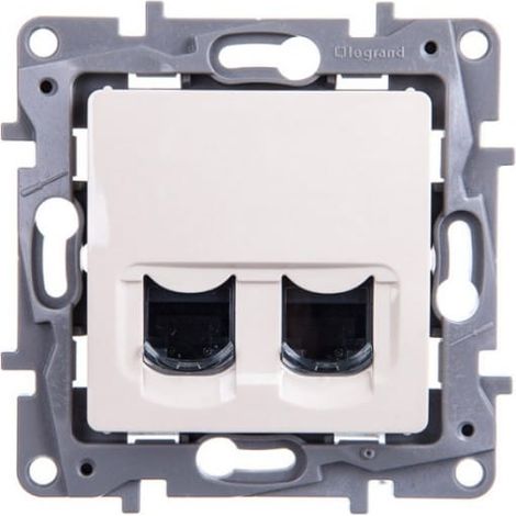 Niloe Cream Doppel-Computerbuchse RJ45 Kat. 6 UTP 664874