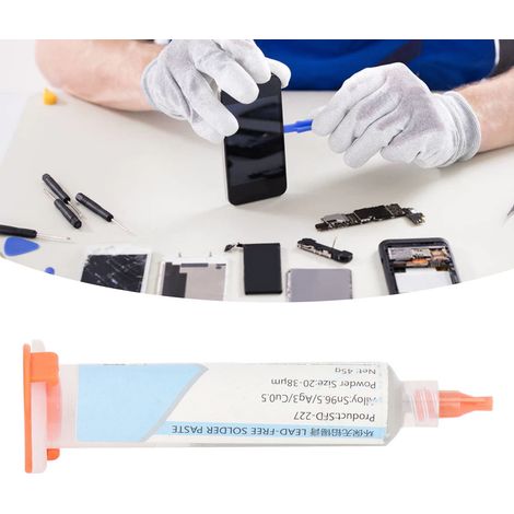Pâte à souder BGA haute température sans plomb SFD-227 pour la réparation de téléphones portables (217 °C), conditionnement en seringue de 45 g (1/5)