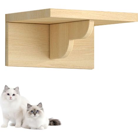 1 Ensemble Arbre à chat, Plateforme de saut, Griffoir mural, Nid pour chat, Bois massif, Pour intérieur (1/5)