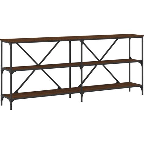 Maison Exclusive - Tavolo Consolle Rovere Marrone 180x30x75 cm Multistrato e Ferro