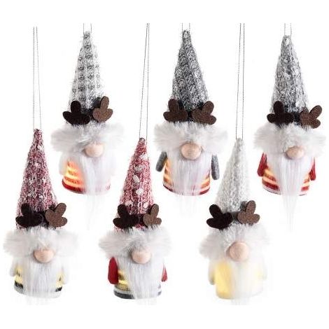 Babbo Natale Luminoso da Appendere Addobbi Natalizi per Casa, Vetrine, Negozi Set 6 Pezzi (1/3)