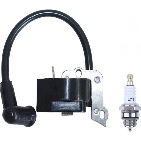 Bobine Allumage pour FS38 FS45 FS46 FS55 FC55 HL45 KM55 Débroussailleuse, Module de Bobine d'allumage avec 1 Bougie Pièces de Rechange Tondeuse à Gazon Accessoire Durable (1/4)