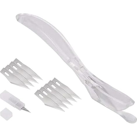 Coupe-papier cadeau, outil de découpe coulissant pour emballage cadeau de Noël et d'anniversaire avec 10 lames, fournitures d'emballage de papier peint, couteau, film de fenêtre, kit d'emballage de (1/4)