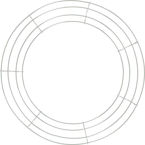 Ensemble de 3 supports de couronne ronds en métal avec anneau, pour loisirs créatifs, projets floraux, décoration intérieure, fêtes et mariages (25 cm). (1/5)