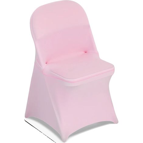 Housses de Chaise, Tissu Extensible, Entretien Facile, rose 50pcs (1/2)