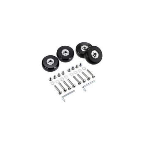 Adecuado para mantenimiento – Paquete de 4 ruedas de repuesto de 50x18 mm – Ruedas giratorias de goma – Juego completo que incluye ejes y tornillos – Adecuado para maletas y equipaje