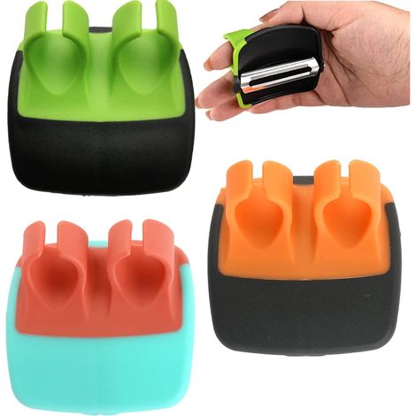 Set di 3 pelapatate manuali: pelapatate da dito, pelapatate con impugnatura antiscivolo, pelapatate a palmo - Pelapatate manuali per frutta e verdura (1/5)