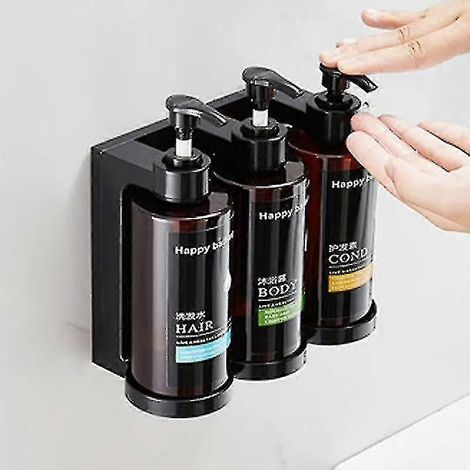 300 ml Hotel-Seifenspender mit Schloss, manuell, für Einzel-, Doppel- und Dreifachmontage, Wandmontage, Handseifenflasche, Shampoo- und Duschgelspender (dreifach)