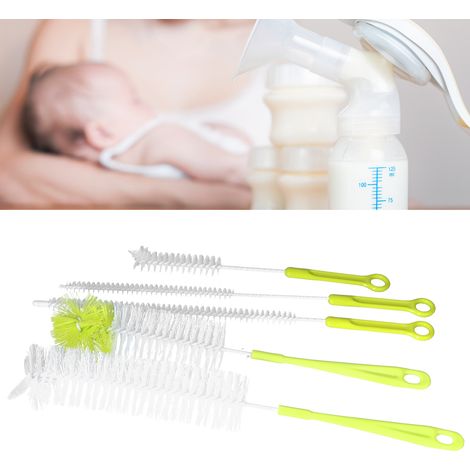 5er-Set Flaschenbürsten, Reinigungsbürsten mit langem Griff für schmale Glasflaschen, Babyflaschen, Küchenzubehör, Stahldraht, Kunststoff, 124 g, Grün (1/5)