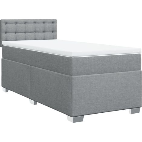 Maison Exclusive - Giroletto a Molle con Materasso Grigio Chiaro100x200 cm Tessuto