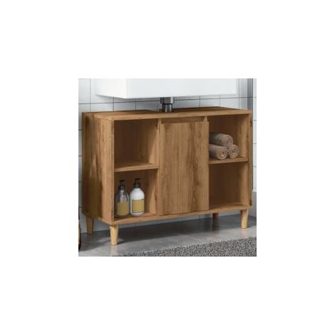 Armoire de salle de bain chêne artisanal bois d'ingénierie (1/5)