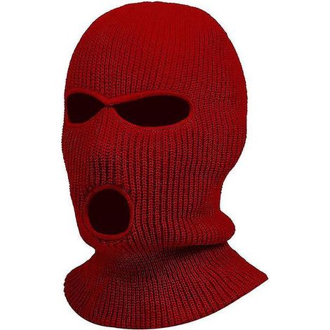 Cagoule unisexe chaude d'hiver à 3 trous - Couleur : Rouge - FFY