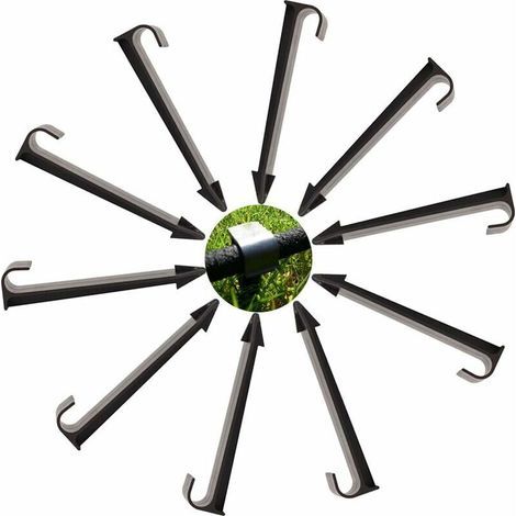 Ancre de Tuyau Piquet Ancrage Supports de Fixation au sol pour tuyau d'arrosage 50 Pièces,noir,11.5cm