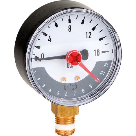 Manomètre M78M-MR pour filtre F78TS, R 1/4, graduation 0-16 bar