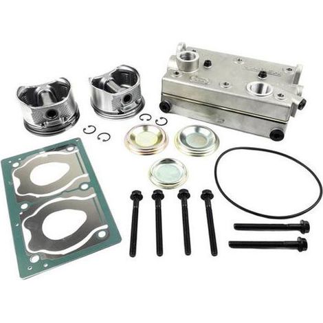 Culata con pistones y segmentos - DAF CF75 - Reparación de compresor de aire - Metal - Códigos de origen múltiples