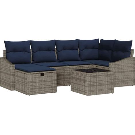 Maison Exclusive - Set di divani con cuscino 3 pcs polyrattan