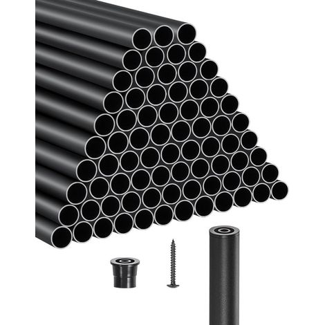 Aluminium Antirouille Noir Mat : Sécurité Durable, Lot 101 Balustres Garde-corps Ø19x914 mm pour Escalier, Patio et Clôture (1/5)