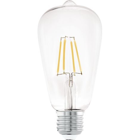 Eglo Ampoule LED E27, lampe classique en forme de piston, éclairage rétro (1/4)