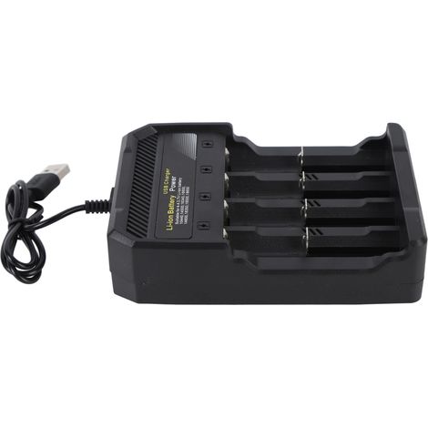 Chargeur de batterie 18650, charge indépendante, chargeur intelligent universel à 4 emplacements pour batteries Li-ion 10440, 14500, 16340, 16650, 14650, 18350, 18500 et 18650 (1/5)