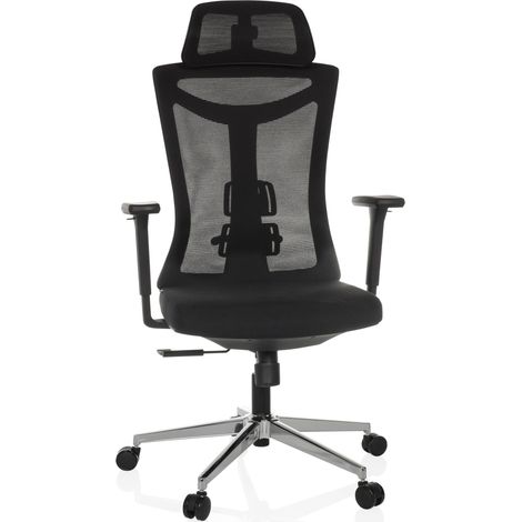 Bürostuhl / Drehstuhl KAMIAK Rücken Netzstoff / Sitz Stoff schwarz hjh OFFICE (1/5)