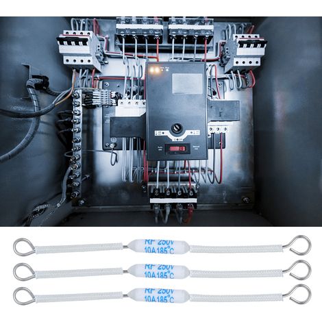 20 fusibles céramiques HF 250 V 10 A, fusibles thermiques pour appareils ménagers (90 mm / 3,5 pouces, 185 °C) (1/5)