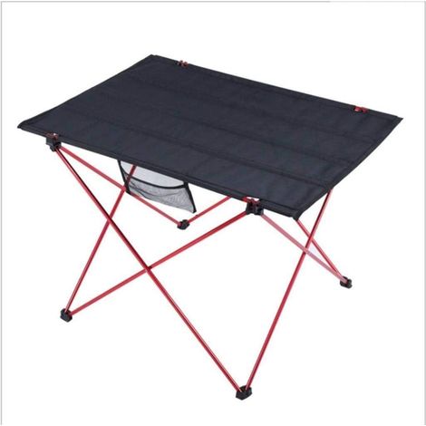 Table Pliante 1 Noir et Rouge Longueur 56CM-Largeur 42CM-Hauteur 37CM "Chaise Pliante Portable Légère Ceinture Portable Convient pour Randonnée Plage Pêche Camping (1/4)