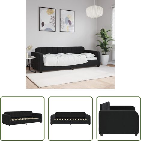 Sofa - Tagesbett Schwarz 80x200 cm Samt (1/5)