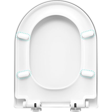 WOLTU Toilet Seats Soft Close Adjustable Hinge Quick Release High Quality Top Fixed, White D Shape (1/5)